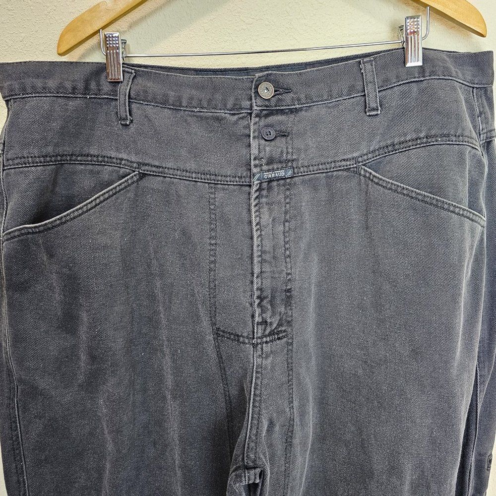 Vintage 90s Marithe Francois Girbaud Faded Baggy Wide Leg Jeans Black Size 42X30 - Picture 3 of 8